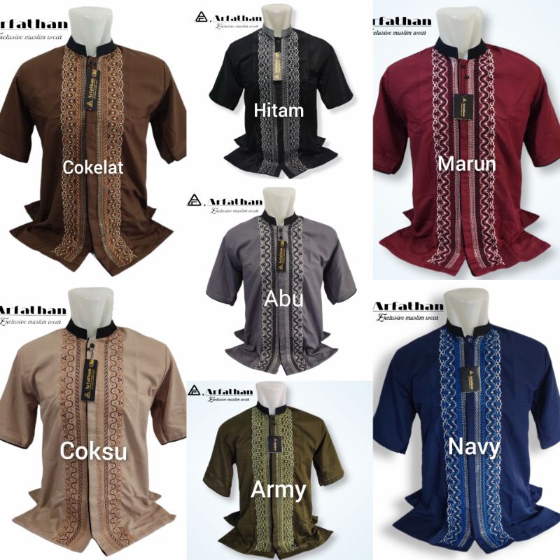 Bju Pakean Cowo Idul Fitri Koko Panjang Jubah Cowok Terbaru 2026 Import Modern Kokoh Lak Jubah Pria 