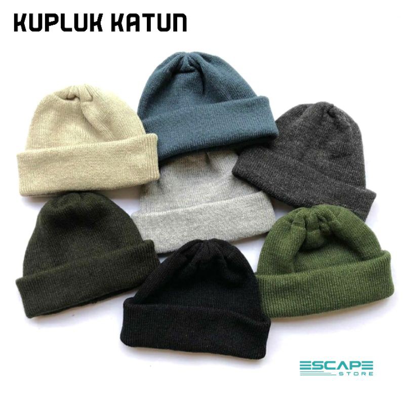 Kupluk Polos Beanie Hat Kaos Pria Wanita Bahan Katun Nyaman