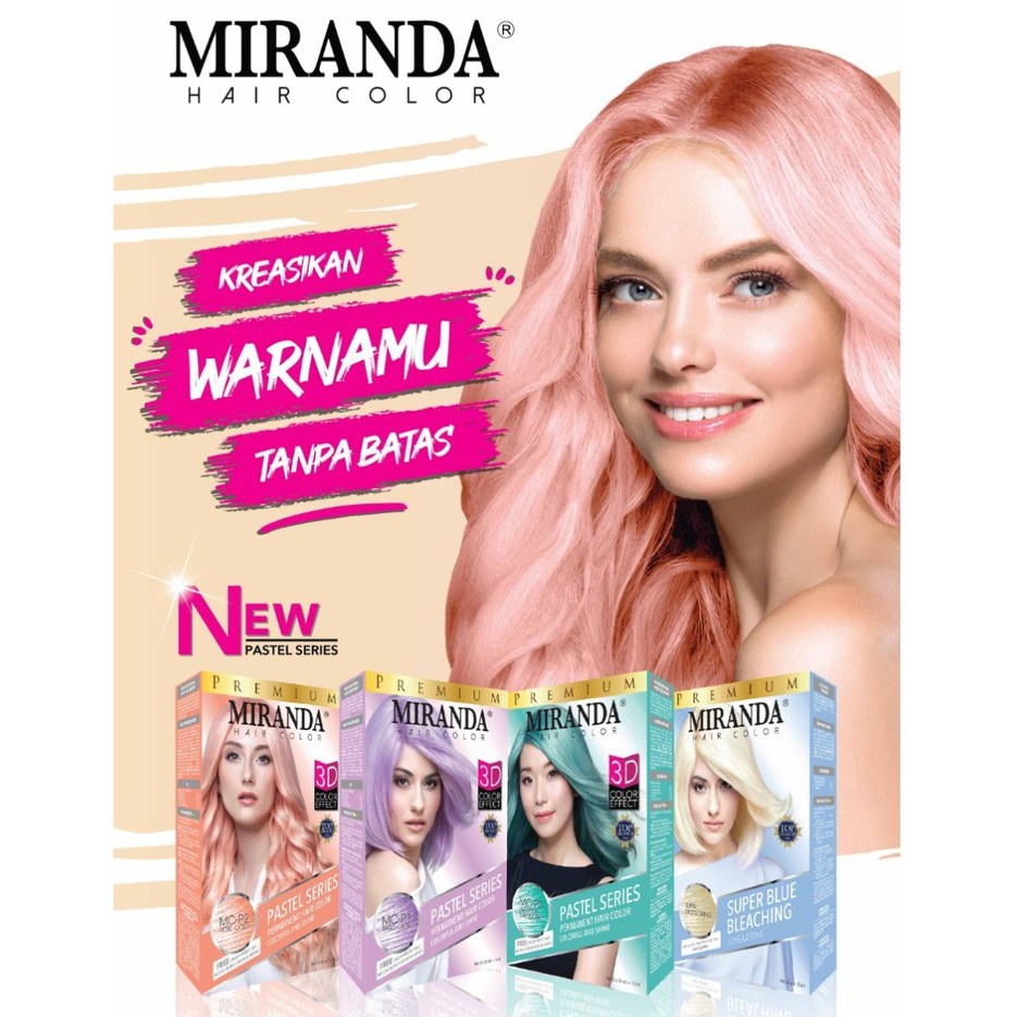 MIRANDA Hair Color Pastel Series | Semir Pewarna Rambut Pastel | Bleaching | Peach | Taro (KIM)