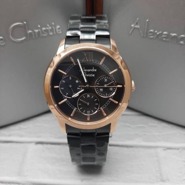 ALEXANDRE CHRISTIE WANITA AC 2815 BF ORIGINAL ( BLACK ROSEGOLD )