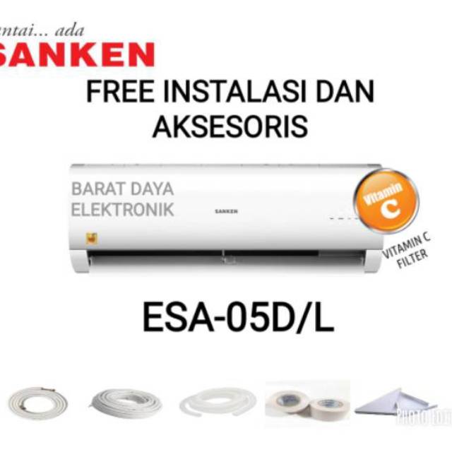 AC Sanken ESA-05D/L  Air Conditioner with Vitamin C &amp; Germicidal Filter [1/2 PK]