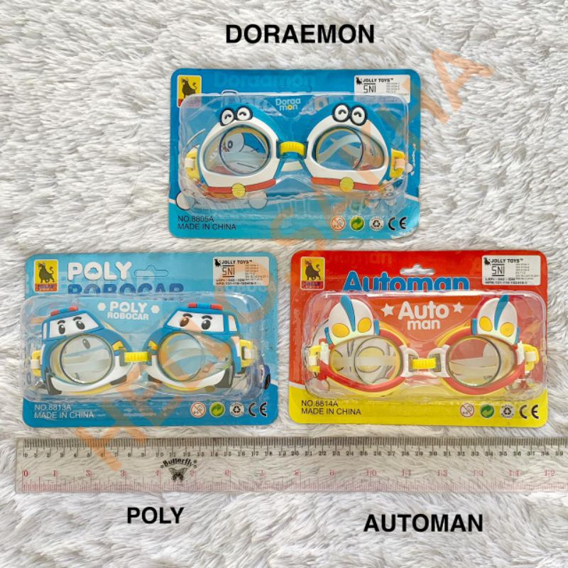MAINAN KACAMATA RENANG DORAEMON ULTRAMAN ROBOCAR POLI DIVINE GLASSES SWIMMING KACA MATA MURAH HEMAT 