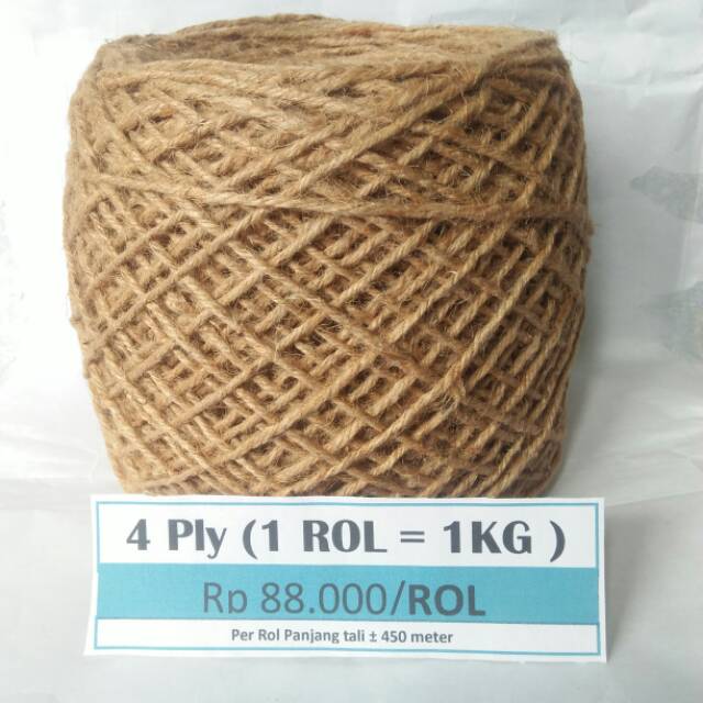 

1Kg (4ply) Tali Goni,Tali Rami, Jute, Tali Vintage, Craft, Aksesoris