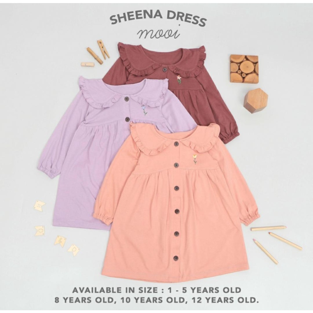 MOOI SHEENA RUFFLE DRESS / DRESS ANAK PEREMPUAN / DRESS