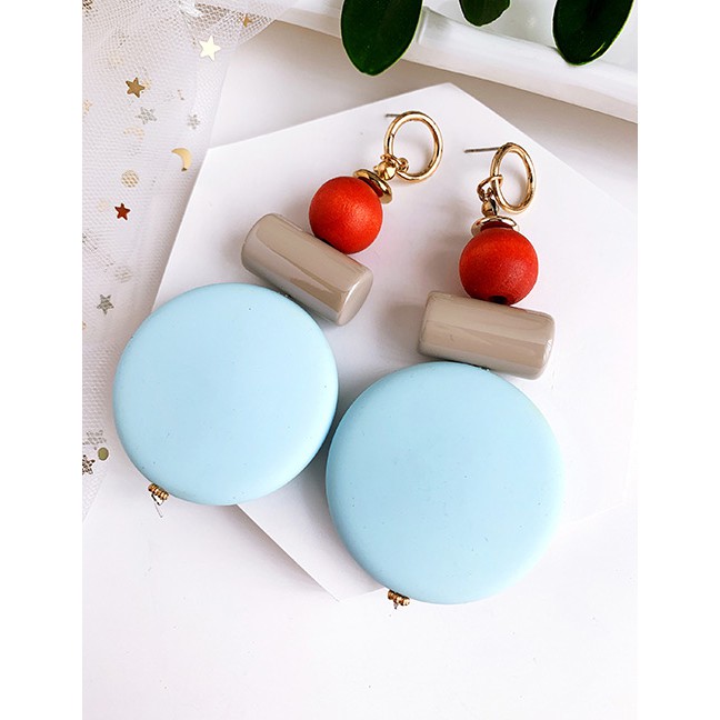 LRC Anting Tusuk Fashion Alloy Resin Round Earrings F7353X