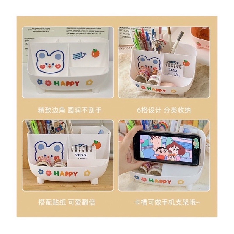 multifunction cute desk organizer tempat penyimpanan atas meja kawai organizer imut