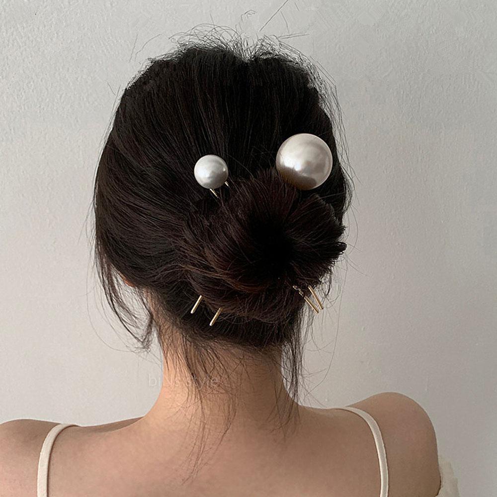 Nickolas1 Mutiara Rambut Stik Fashion Perhiasan Vintage Pengantin Pernikahan Logam Berbentuk U Jepit Rambut
