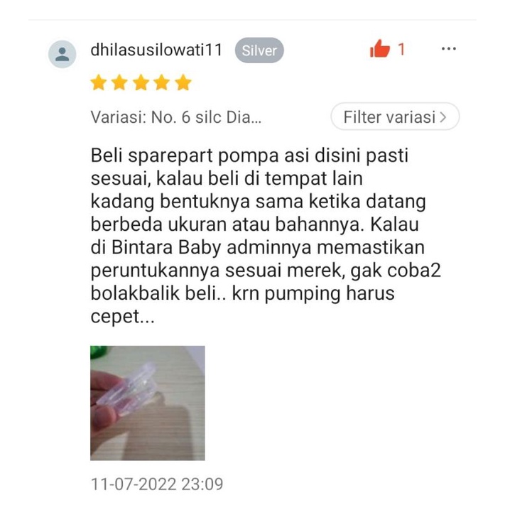 (Terjamin Pas) Aksesoris Pompa Asi Blingo Breast Pump/  Pompa Asi elektrik portable Valve Blingo Katup Sparepart Pompa Asi Blingo BLXNQ03/ Pompa Asi Caredia Sparepart