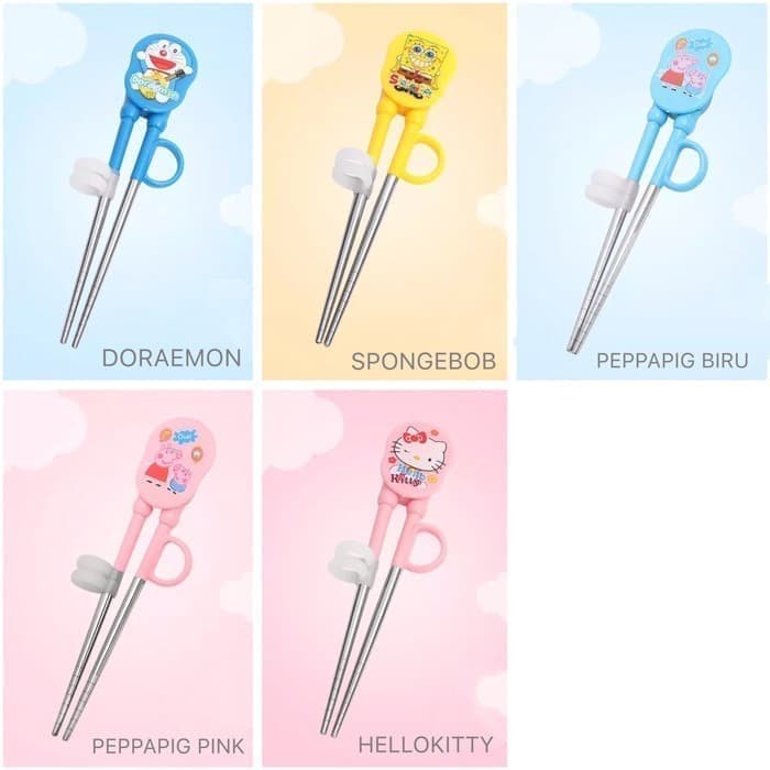 CHOPSTICKS CHILD SUMPIT ANAK KIDS ALAT BELAJAR MAKAN KARAKTER LUCU NEW