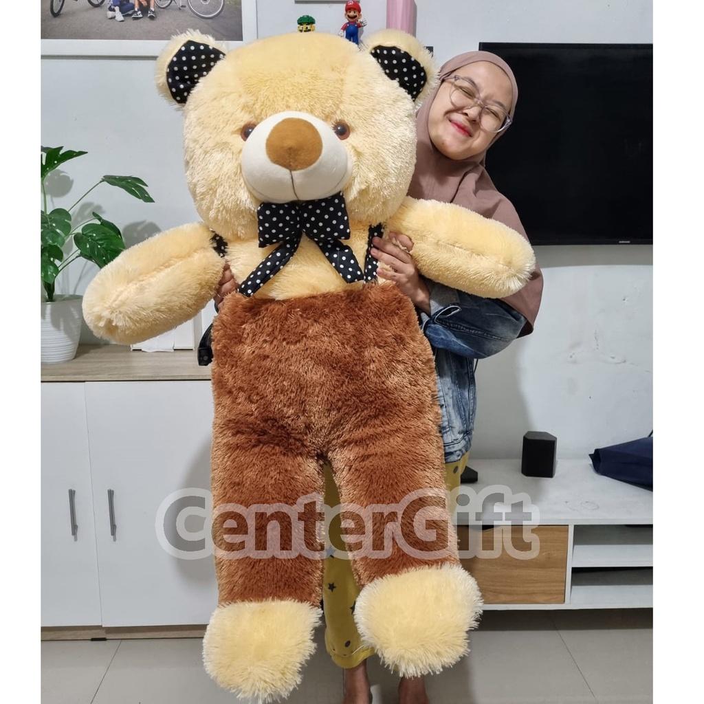 Boneka Teddy Bear Jumbo Jojon Overall Pita 90CM Spesial Edition