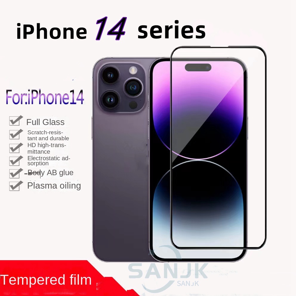 Pelindung Layar Ledakan Bukti untuk iPhone 14 Plus 14 Pro Max (Film Bening/9H Film Tahan Ledakan/AG Matte/Privasi) iPhone Kaca Antigores