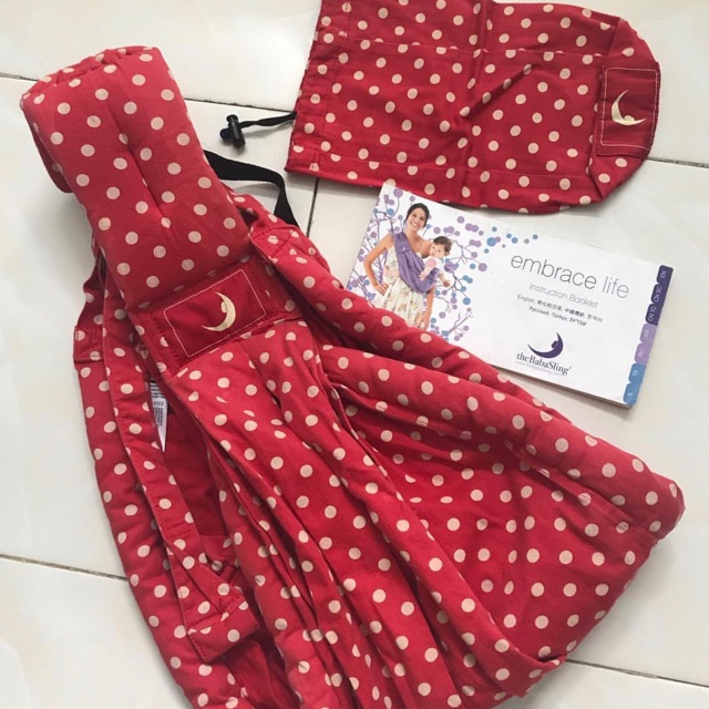 Preloved baba sling original polka red