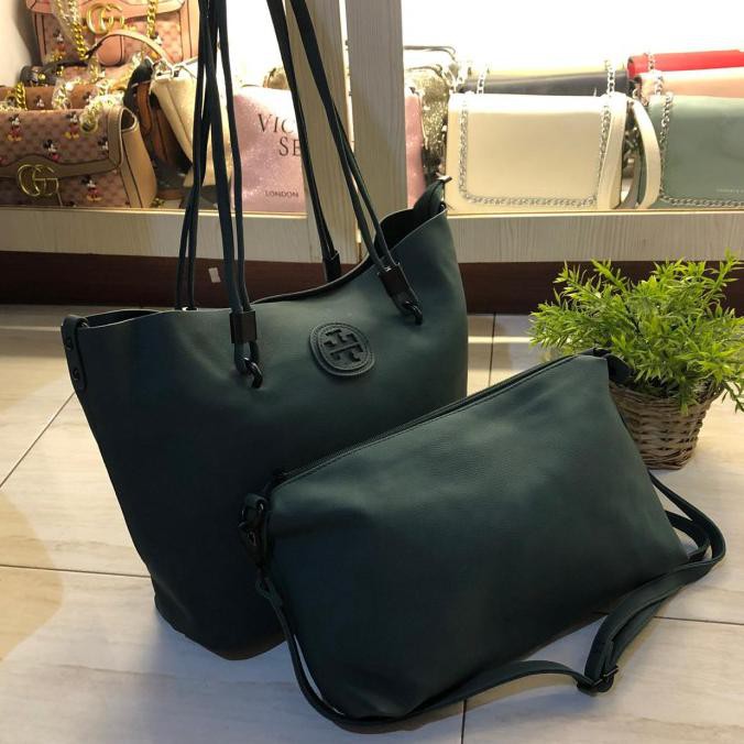 Tas Slempang/Tote Bag Wanita Tory Burch 2 In 1 Hijau Djamenashop