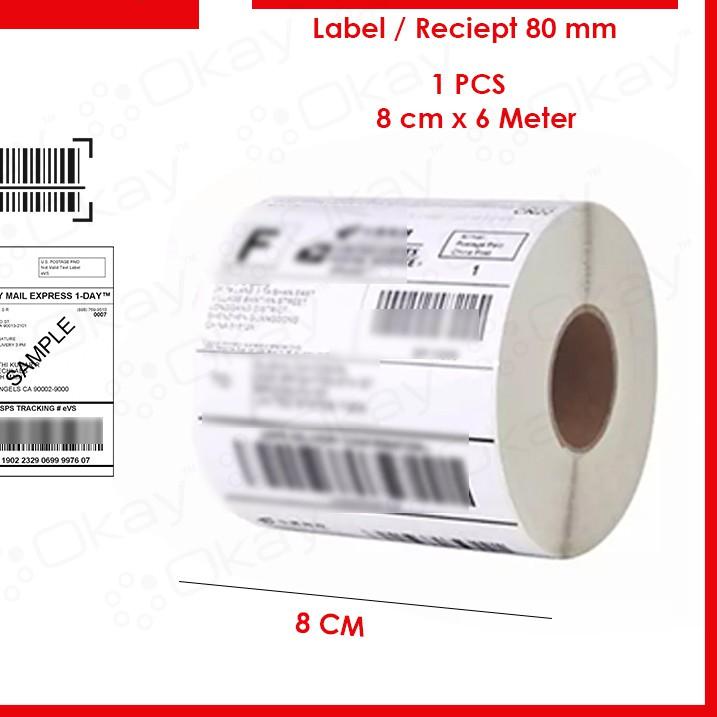

Special OKAY Kertas Sticker Thermal 80 MM cocok untuk printer Label 80mm continuous paper