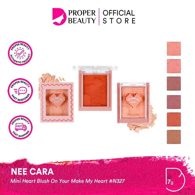 NEE CARA Mini Heart Blush On Your Make My Heart #N327 Thailand / Blushon / Pigmented / Compact