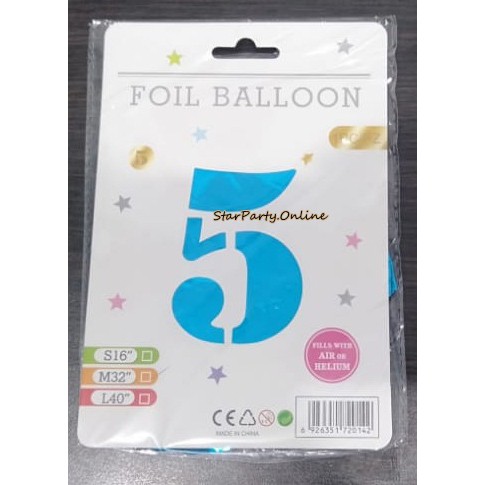 JUMBO Balon Foil Angka 80 cm Biru Polos /Balon Foil Angka /Balon Foil Besar