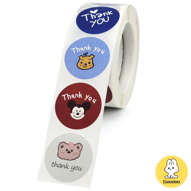 1 Roll 500 PCS Sticker Label Makanan Tulisan Thank You For Your Order Stiker Packing Stiker Terimakasih -Doo