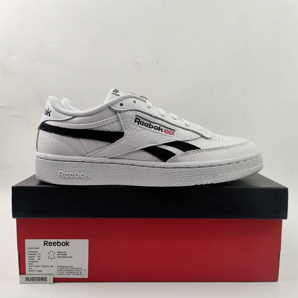 Sepatu Reebok Club C Revenge Mu White/Black Brand New Original