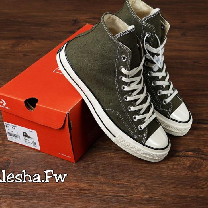 Best Seller.. Sepatu Converse 70s HI Hijau Army / Converse 70's Hight Green  / Converse 70s Olive Hi