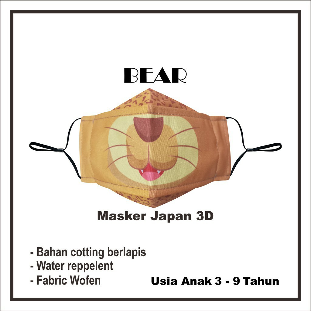 Masker Kain Anak 3D Origami