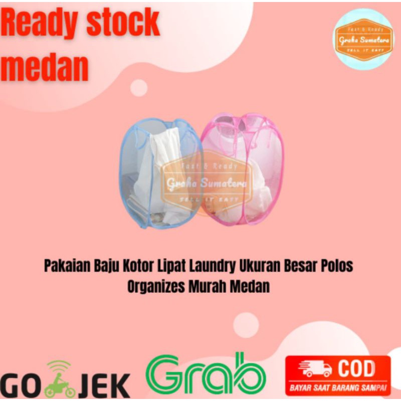 Keranjang Pakaian Baju Kotor Lipat Laundry Ukuran Besar Polos Organizer Murah Medan