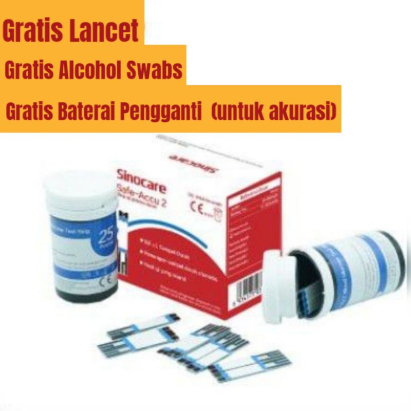 Accessories Sinocare Safe-Accu 2 strip gula darah jarum lancets alcohol pads alcohol swabs tisu basah tisu antiseptik safe-accu safe AQ UG safe smart