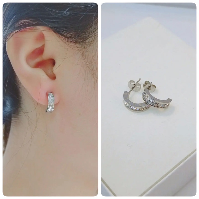 ANTING MATA SIRKON PUTIH TITANIUM / ANTING TITANIUM