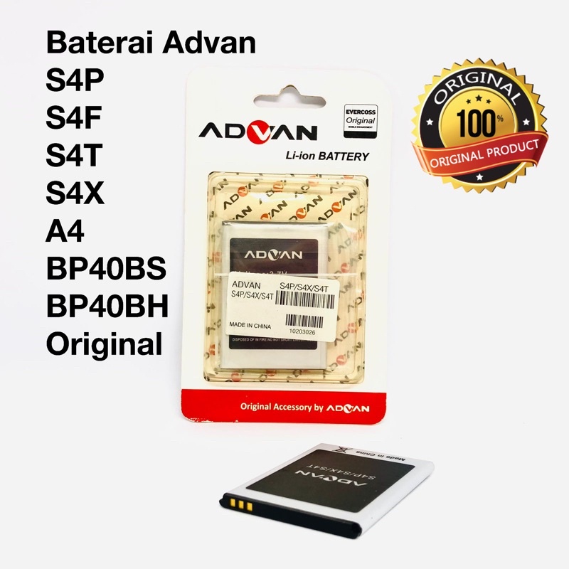 Baterai Advan S4P S4F S4T S4X A4 BP40BS  BP40BH Original double ic