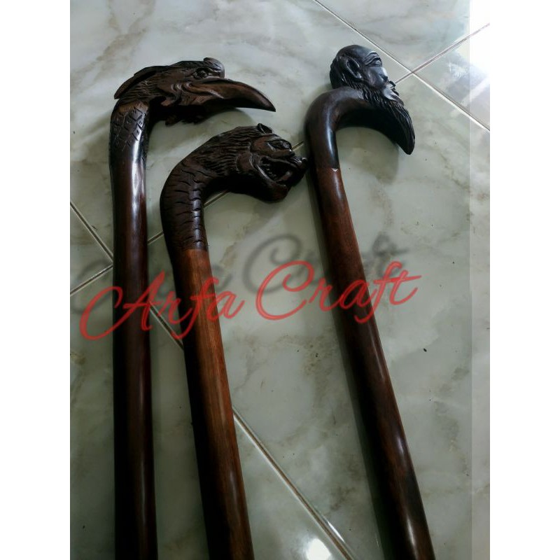 Tongkat Jalan Kayu Galih Asem Ukir
