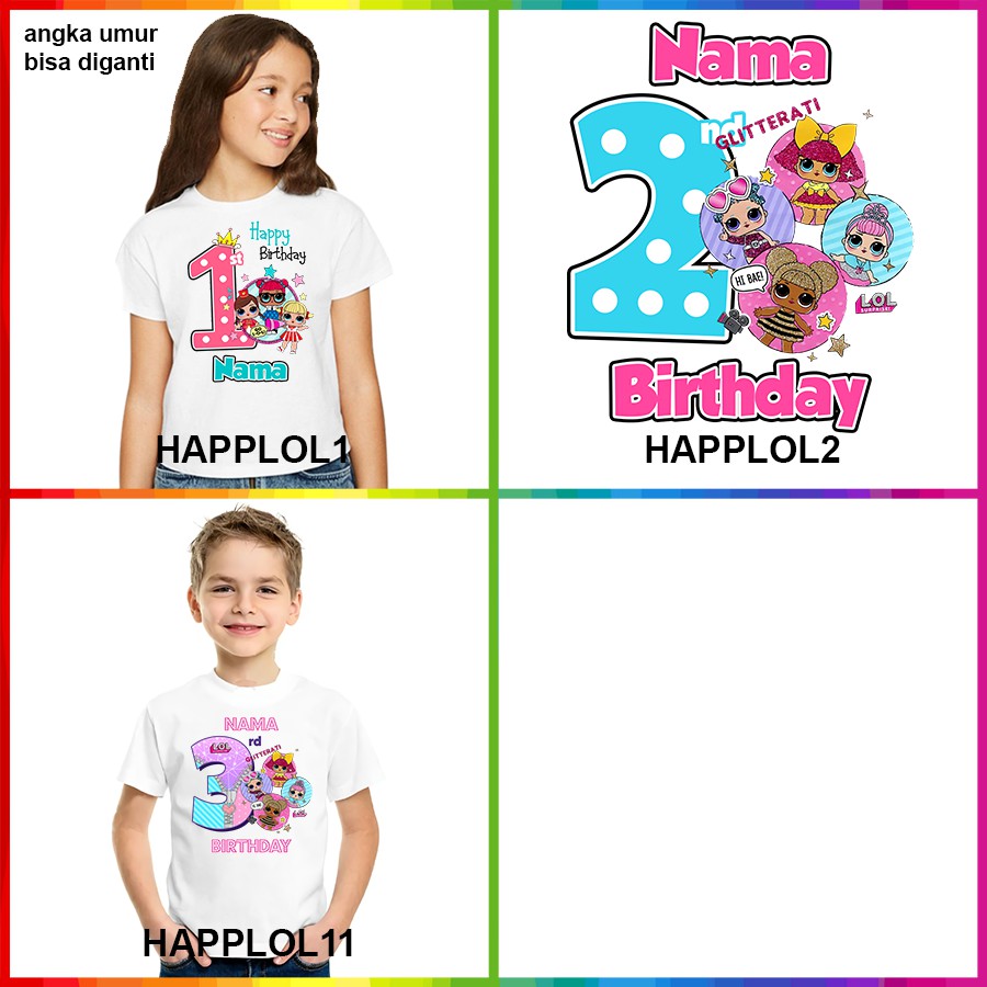 [FREE NAMA!!] Baju Kaos COUPLE  ANAK boneka LOL SURPRISE  BANYAK MOTIF