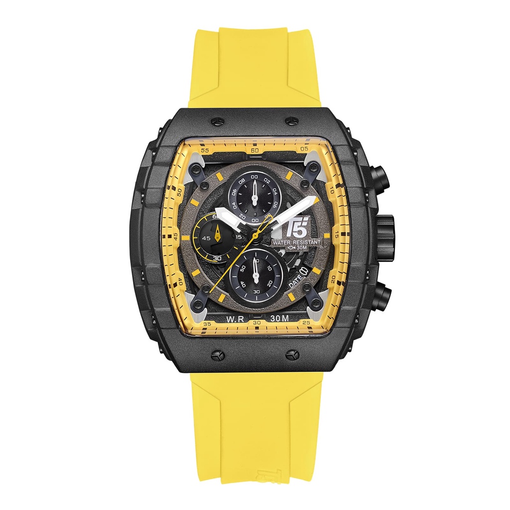 JAM TANGAN PRIA T5 3856G CHRONOGRAPH AKTIF, STRAP RUBBER,WATRESISTAN/JAM TANGAN T5 3856G/T5 3856 TERMURAH/T5 3856 TERBARU