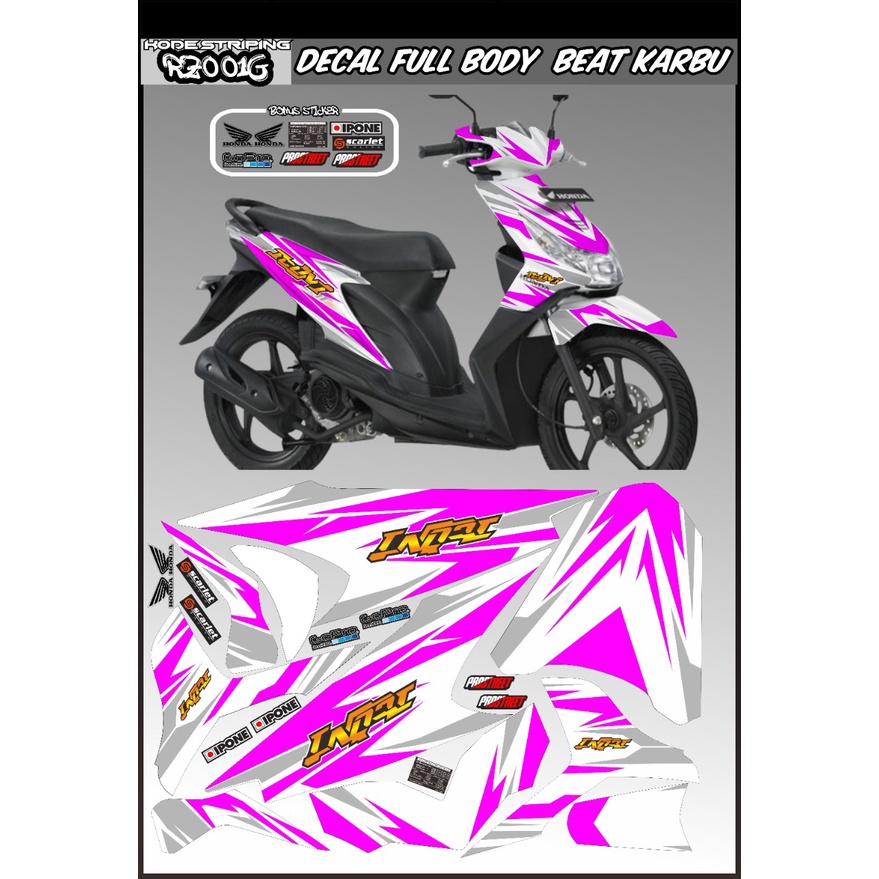 striping honda beat semi full body 2008-2012 / decal honda beat semi full body 2008-2012 / variasi h