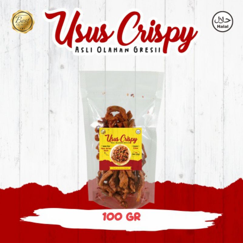 

USUS CRISPY PEDAS DAUN JERUK ASLI GRESIK Kemasan 100 gram