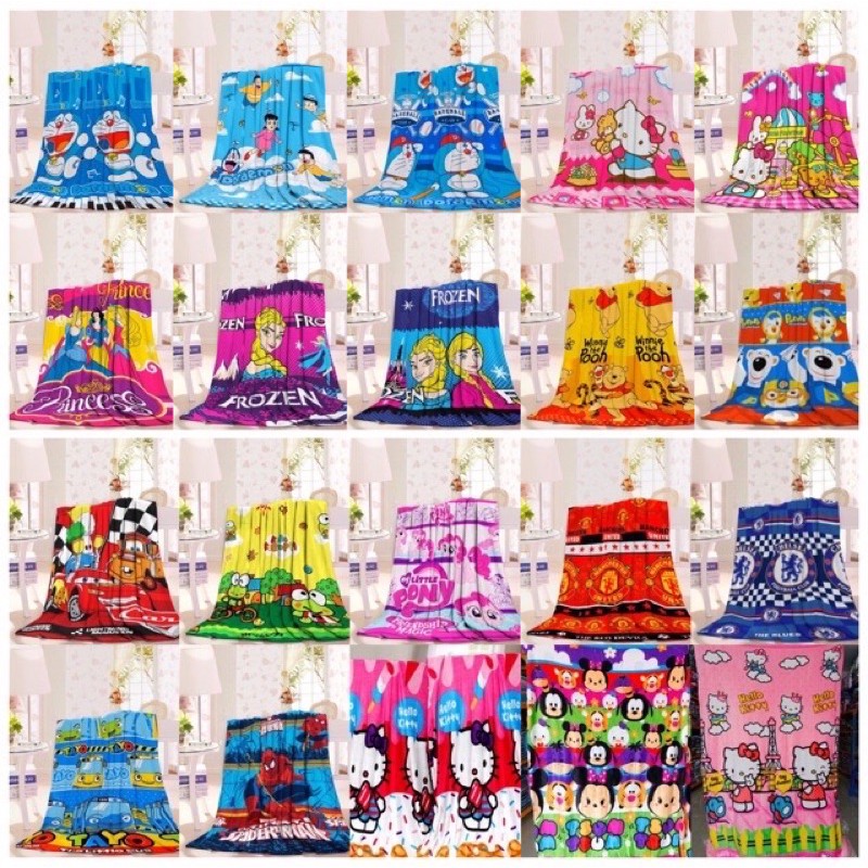 SELIMUT BULU KARAKTER PREMIUM UKURAN 135x200