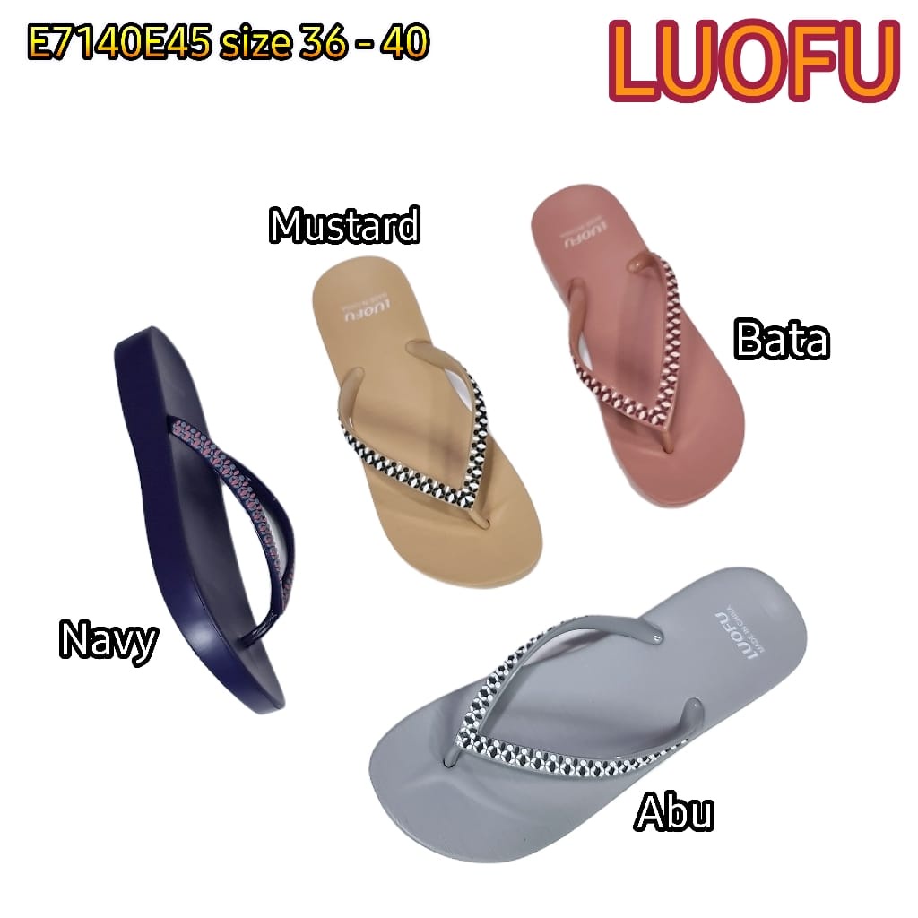 jelly sandal jepit wanita luofu karet import sendal cewek E7140E45