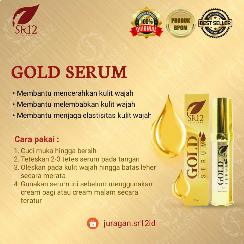 SR12 GOLD SERUM / SERUM ANTIAGING KULIT KENCANG CERAH &amp; GLOWING BPOM