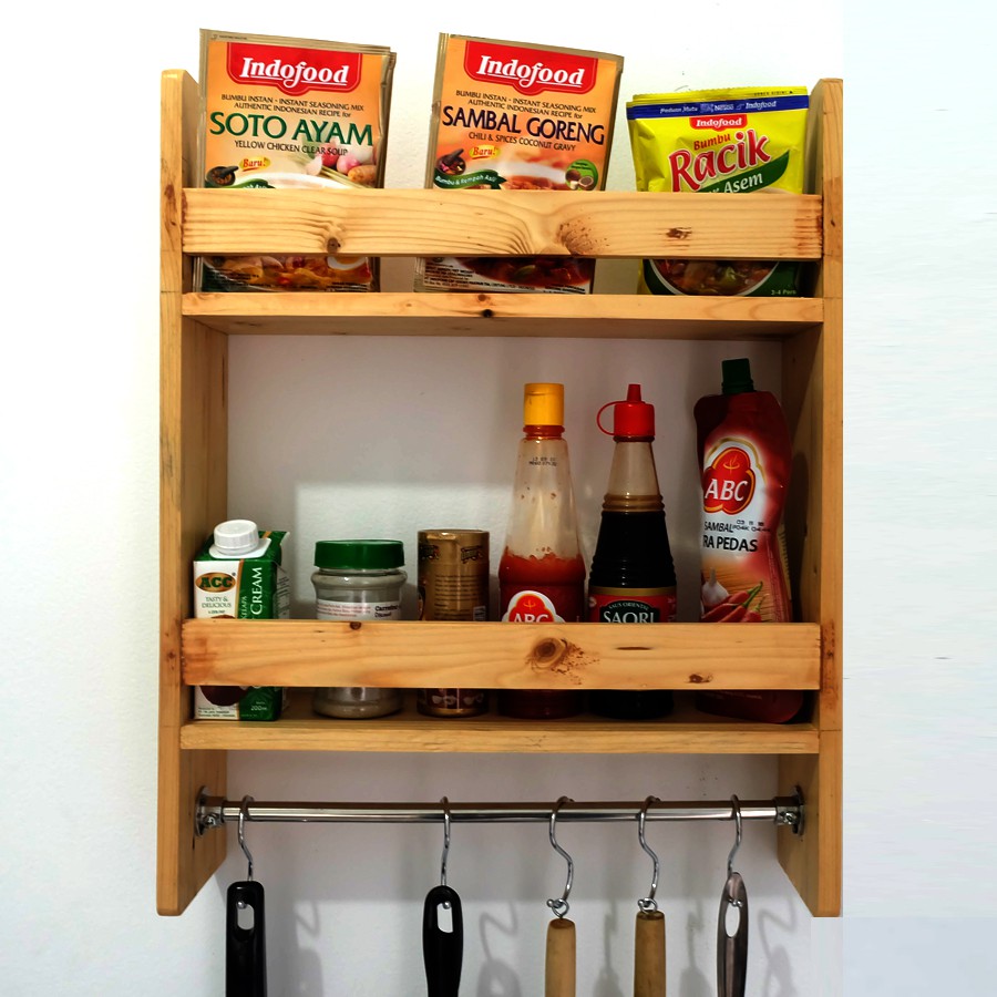 Rak Minimalis Rak Bumbu Rustic Rack Spice Rack Rak Dapur