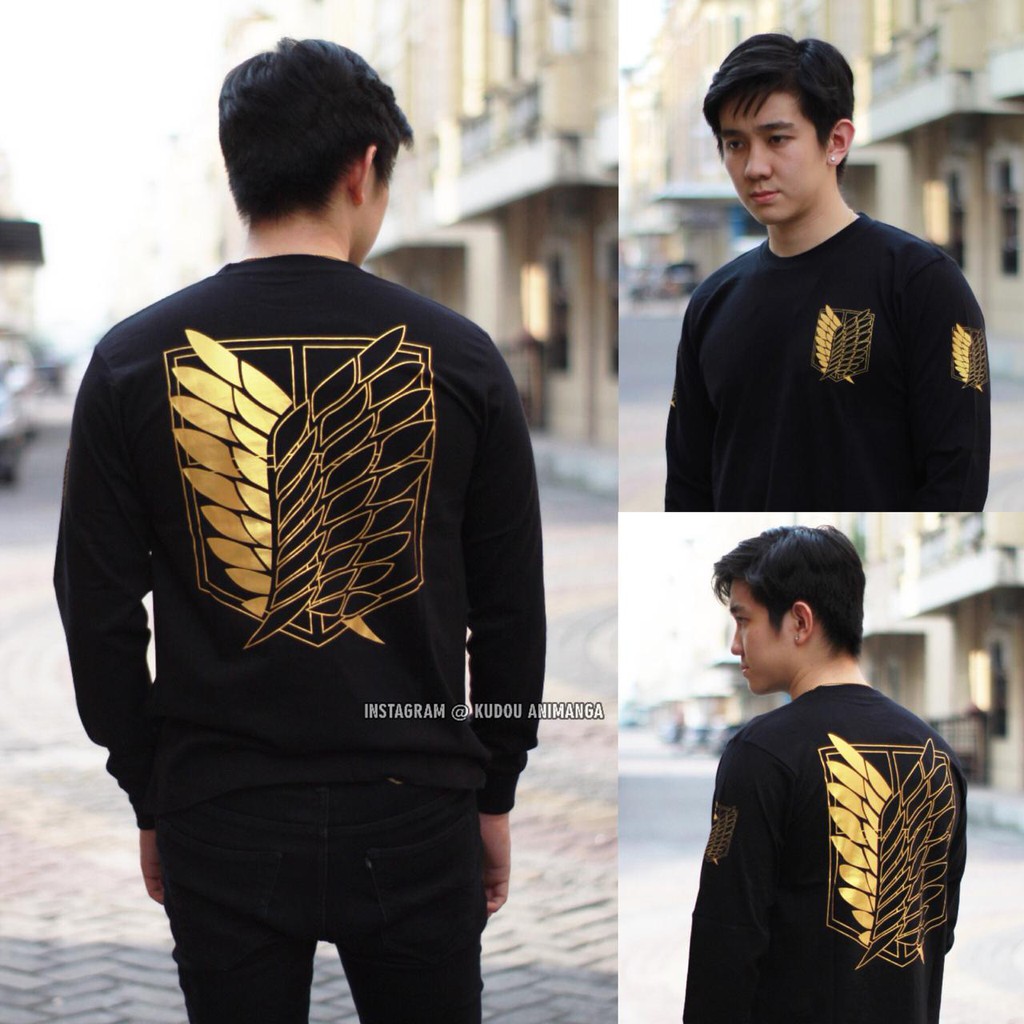 Longsleeve Anime SNK Attack On Titan Gold Premium Cotton