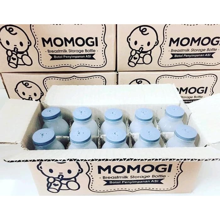Momogi Botol Kaca Asi Tutup Karet Isi 10Pcs Botol Asi Perah Asip