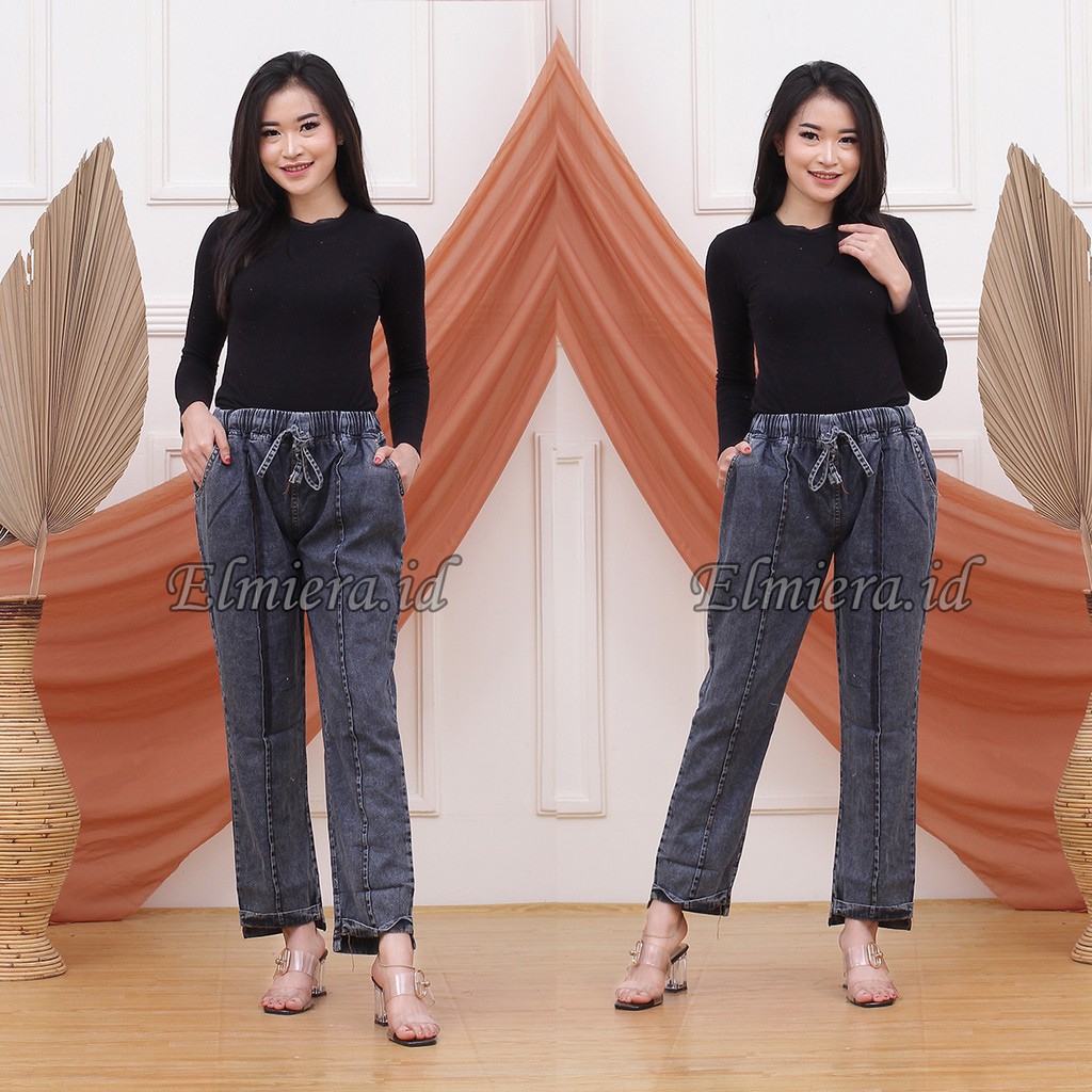 Celana Jeans Wanita Baggy Snow Lipat Terbaru