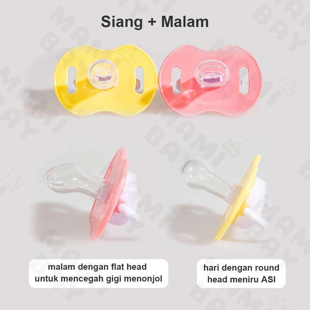 Mamibayi empeng bayi silikon lembut BPA Free kompeng bayi 0-18 bulan