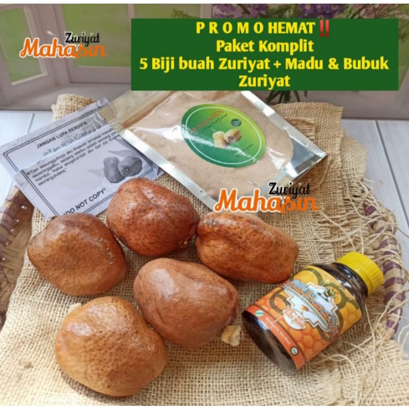 Paket Komplit  Buah Zuriyat Mahasin Serbuk Zuriat Mahasin dan madu murni Mahasin