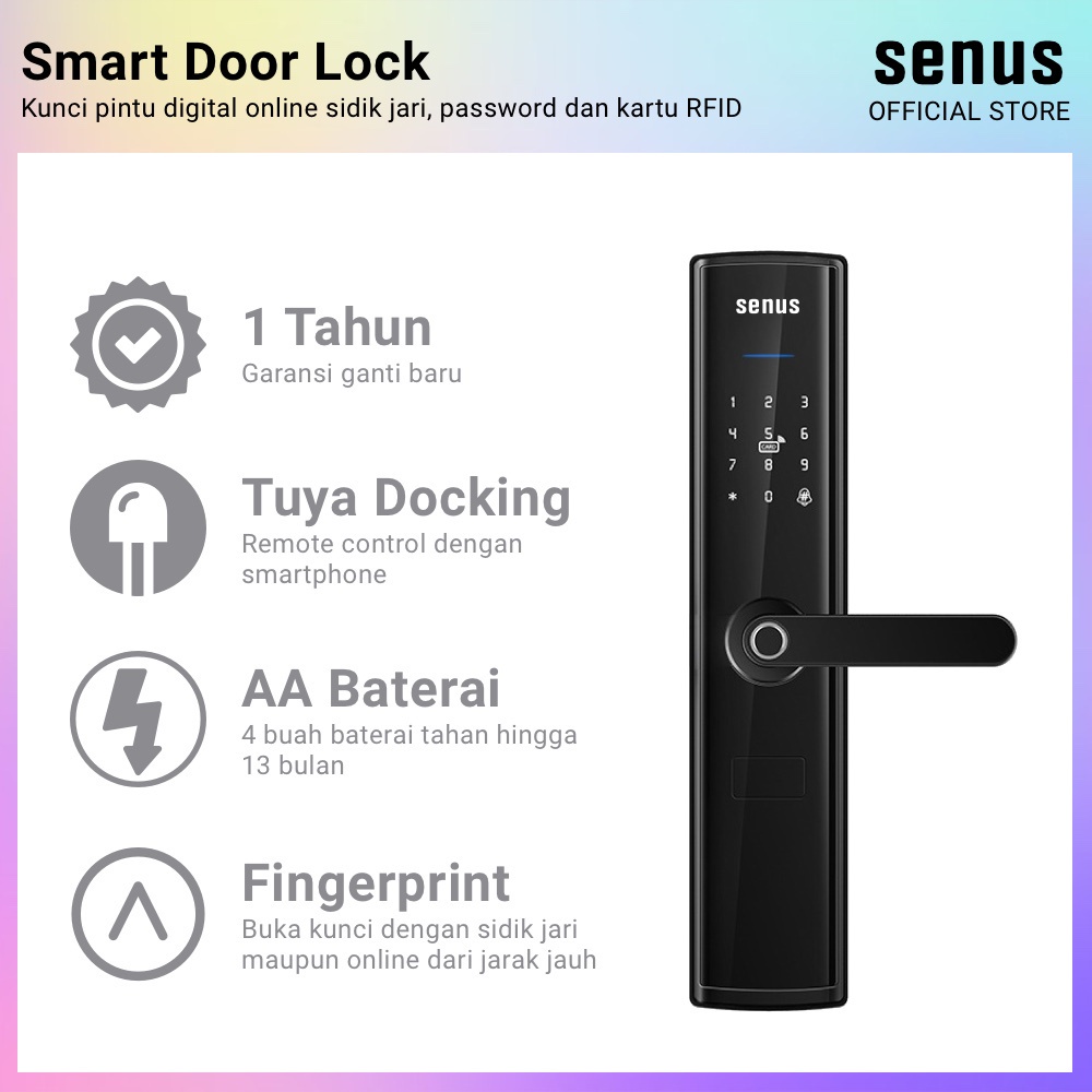 SmartLock Senus Smart Home Door Lock Handle Fingerprint Waterproof