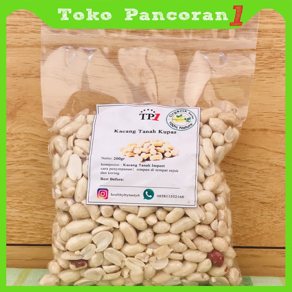 Kacang Tanah Kupas Import 200g~500g