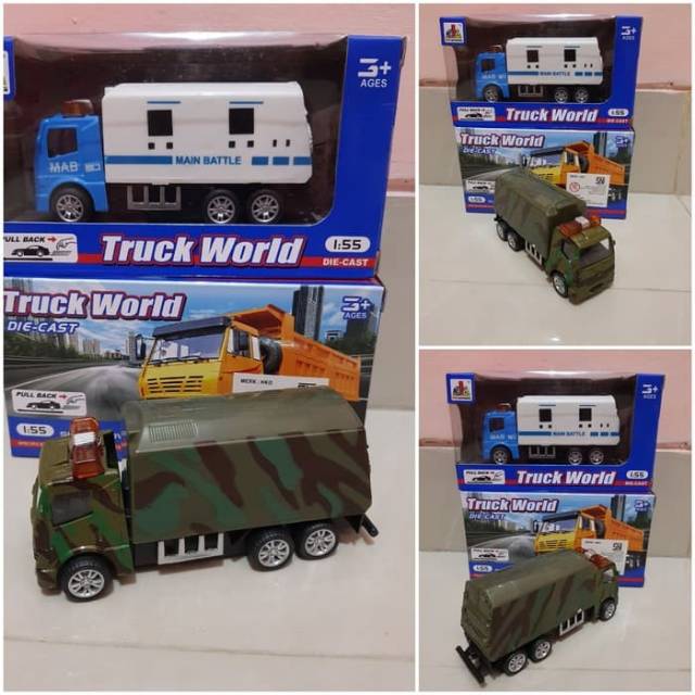 Diecast Truk Tentara - Miniatur Pajangan Mobil Truk Tentara Army - Diecast Truk Militer