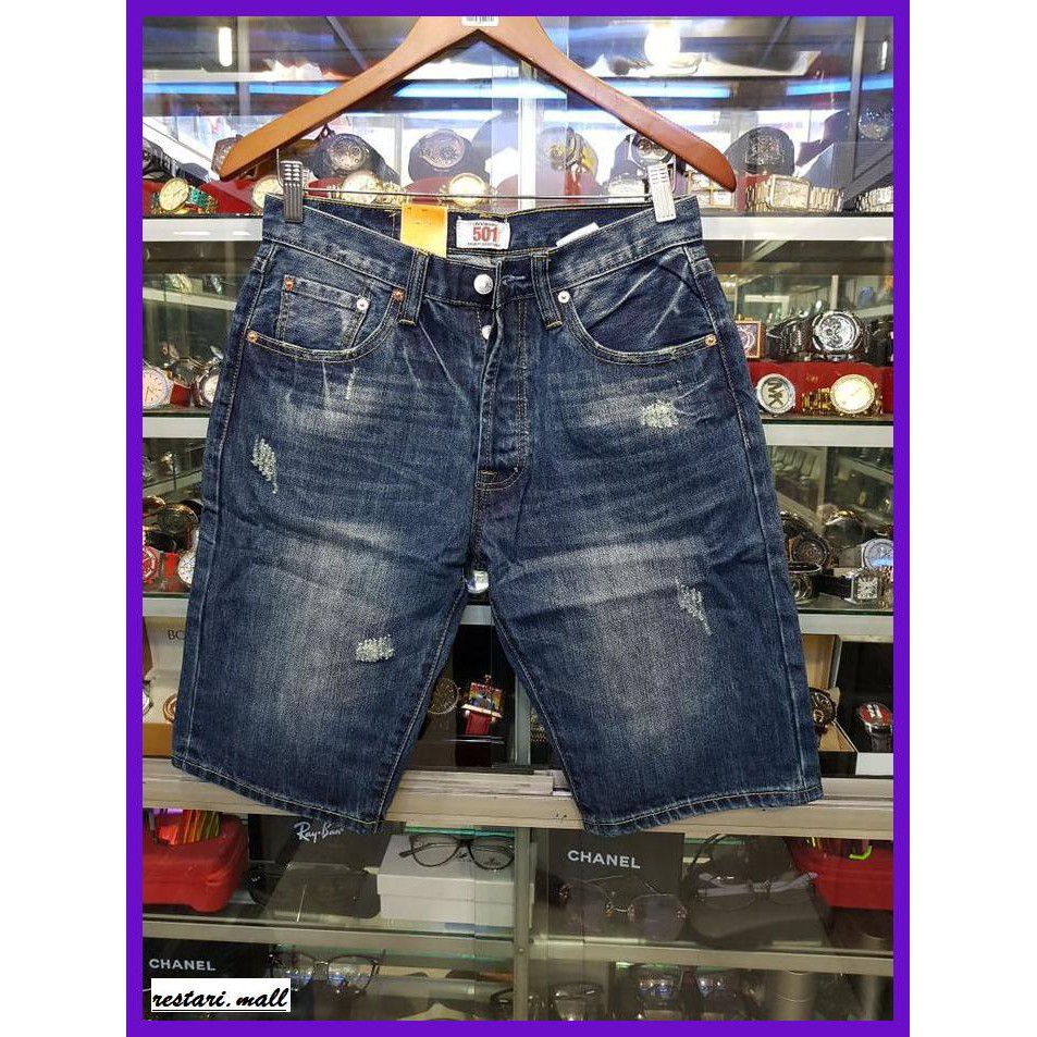 SNAEJAIRP- CELANA PENDEK LEVIS 501 / CELANA JEANS PENDEK PRIA - BIRU, 30 -ORIGINAL.