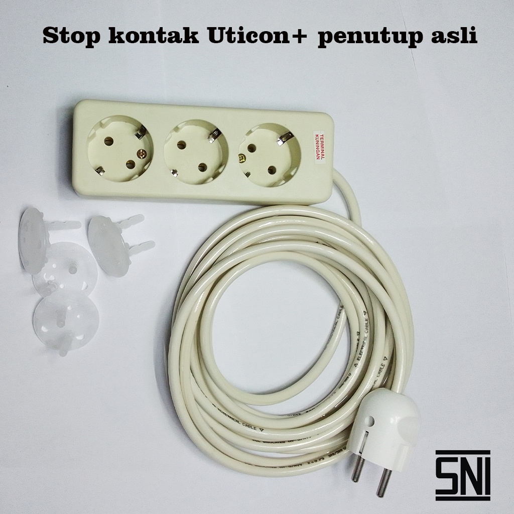 Stop kontak UTICON jadi colokan listrik roll kabel extention panjang 10 7 5 3 1.5 meter 5 4 3 2 lubang +pengaman