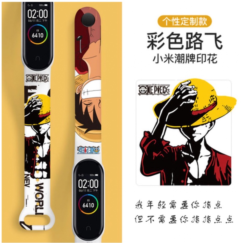 Strap Ml Band 3 Band 4 Band 5 Band 6 Band 7 Strap Silicone Tali Pengganti XlAOMl Ml Band 3/4/5/6/7 Lucu Motif Kartun Anime