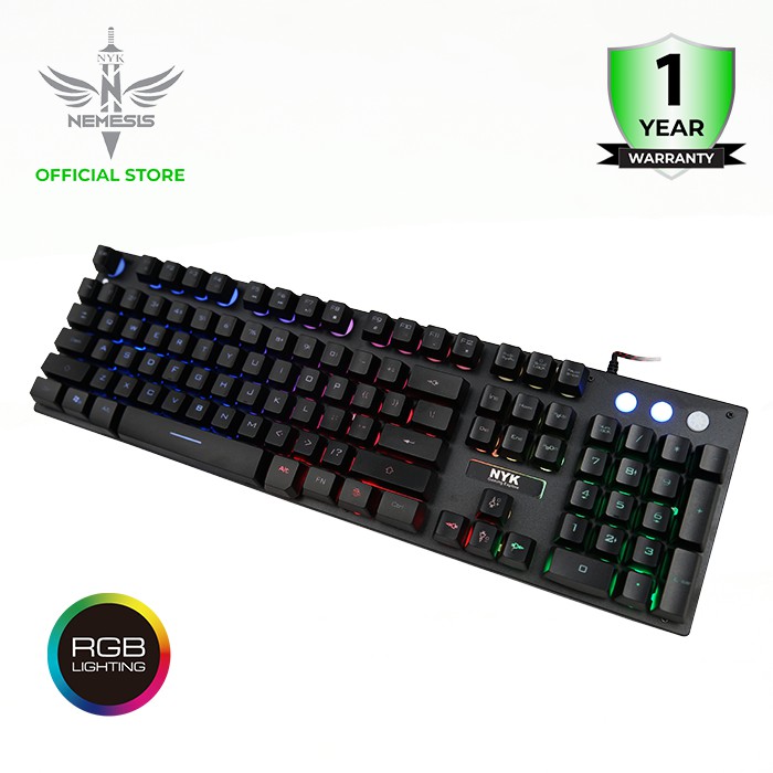 NYK Nemesis Keyboard Gaming KR-201 RGB Game Master KR201 Metal Plate