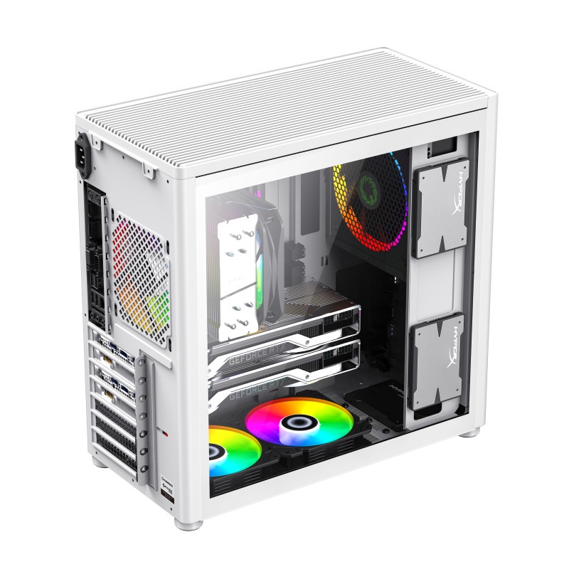 Casing Komputer GameMax Spark Pro White ATX Gaming PC Case